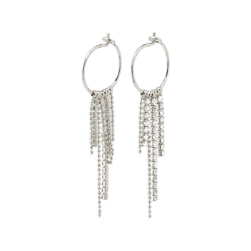 Pilgrim Maja Crystal Waterfall Hoop Earrings image number 0